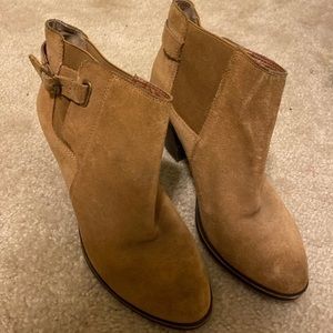 Lucky Brand Suede Heeled Ankle Boots